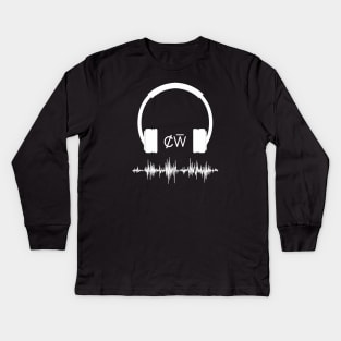 Headphone techno music lover cw Kids Long Sleeve T-Shirt